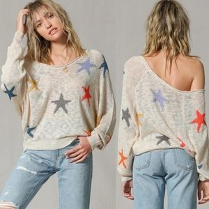 {M} Blank Paige Stardust Spring Sweater in Ivory